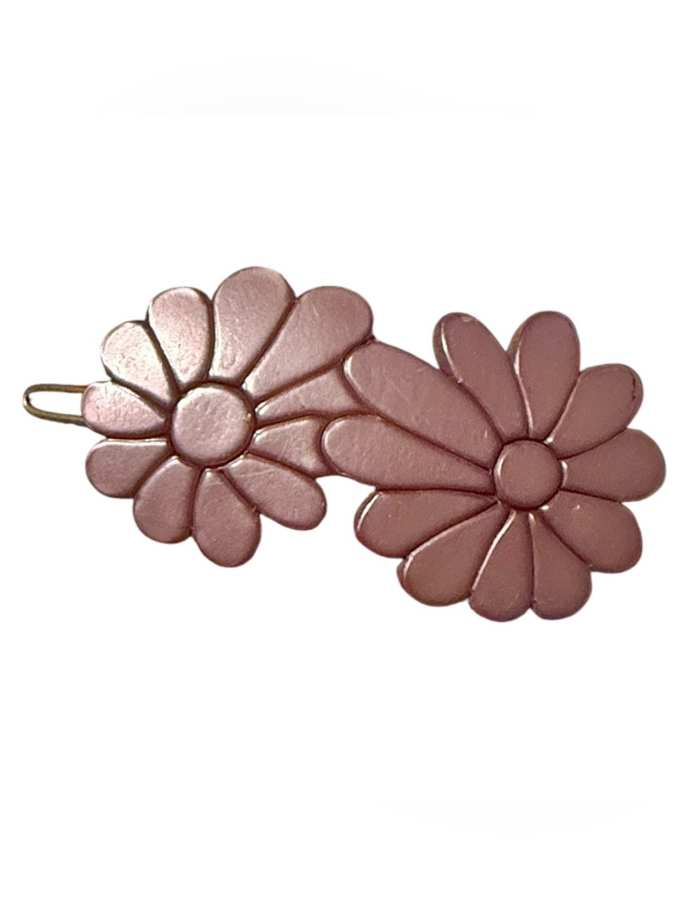 1960’s‎ Dainty Daisy Flower Hair Clip Mauve Pink, Made in France, Deadstock 2.5”